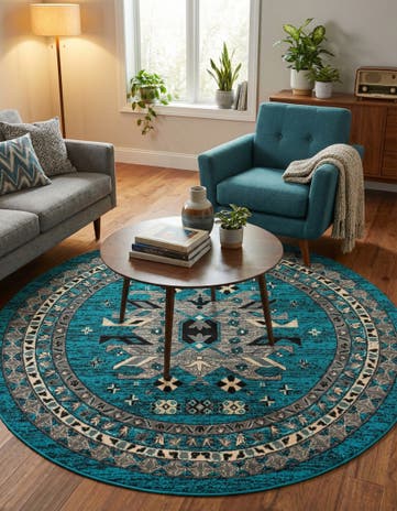 7' 10 x 7' 10 Heris Round Rug