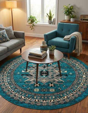 7' 10 x 7' 10 Heris Round Rug
