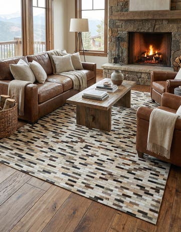 5' x 7' 10 Cowhide Leather Rug