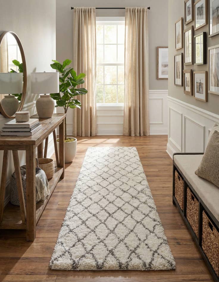 Detail image of  3' 3 x 19' 8 Moroccan Shag Runner Rug