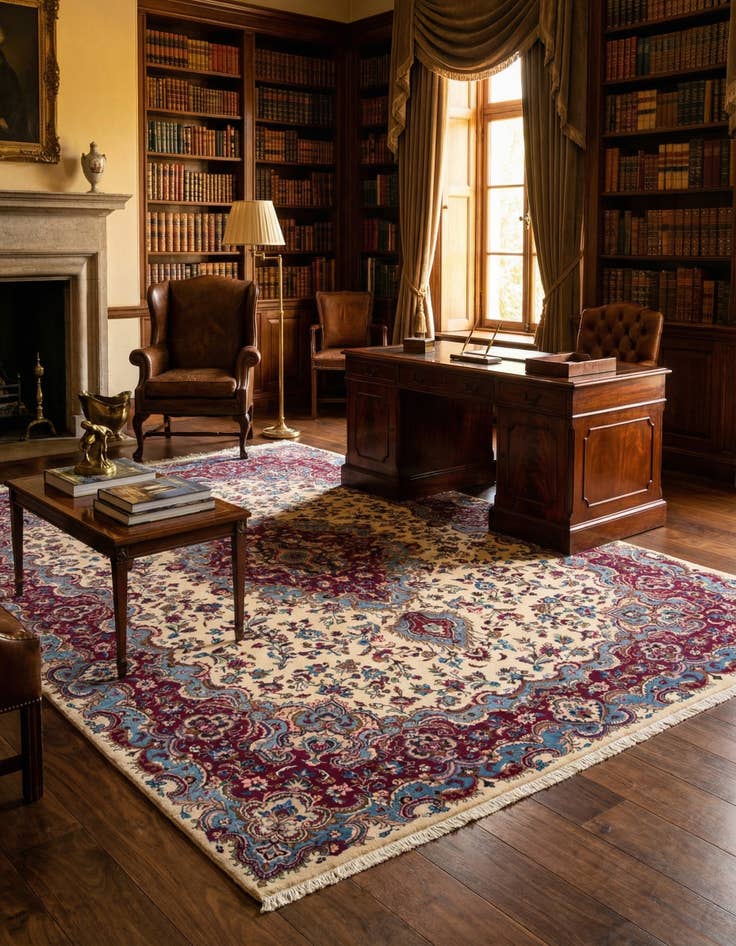 Detail image of  8' 2 x 11' 3  Hand Knotted Kerman Persian Wool Rug