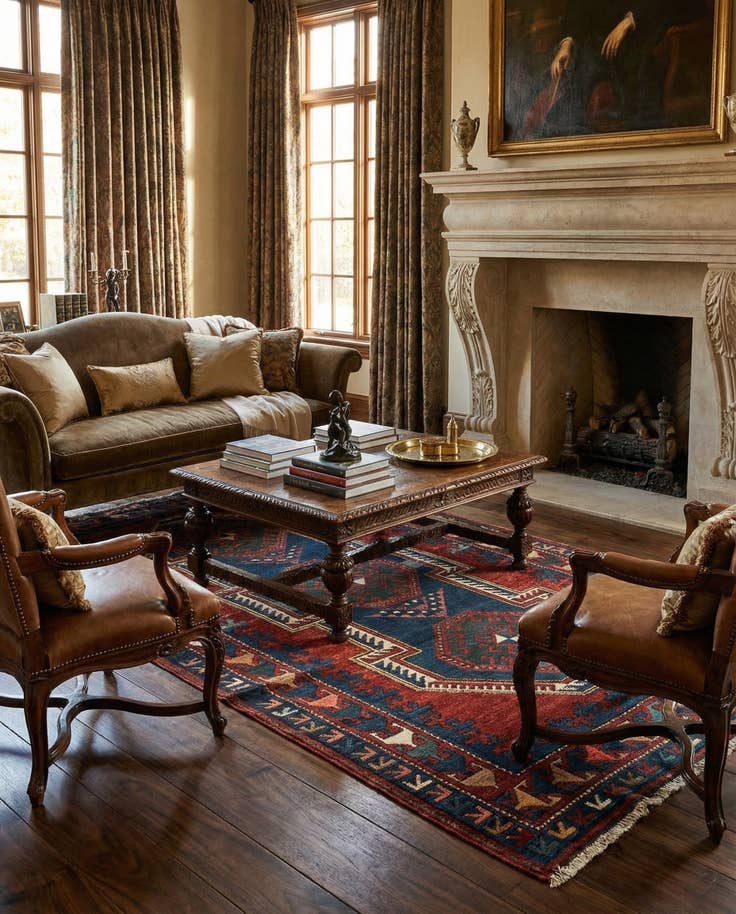 Detail image of 4' 2 x 8' 4 Kazak Rug