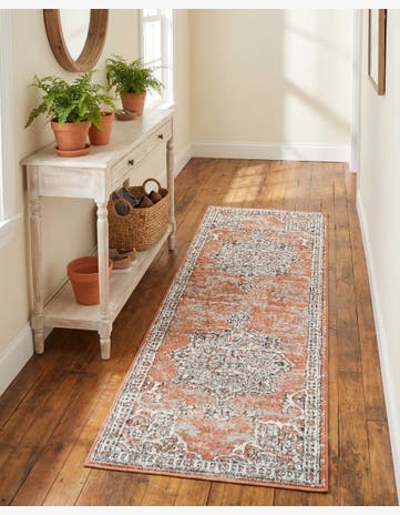Salmon Pink Nyla Runner Rug