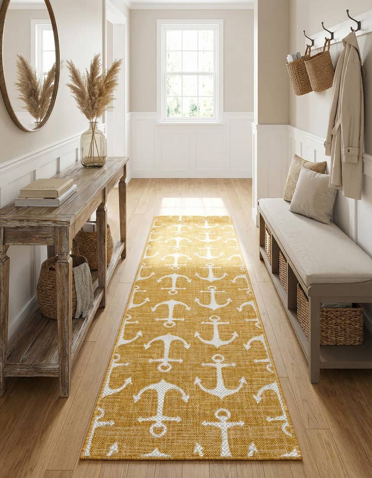 Detail image of 2' x 8' Easy-Clean Coastal Indoor / Outdoor Runner Rug