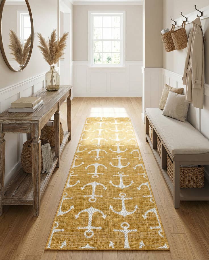 Detail image of 2' x 8' Easy-Clean Coastal Indoor / Outdoor Runner Rug