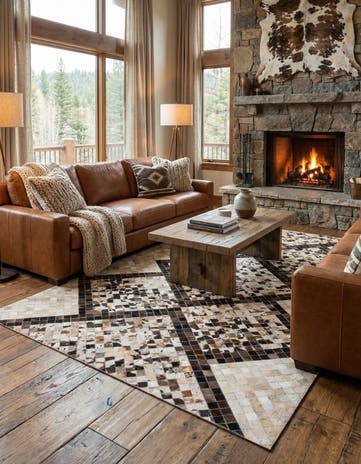5' x 7' 11 Cowhide Stocks Rug
