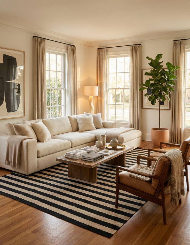 Detail image of 5' 7 x 7' 9  Hand Woven Kilim Modern Wool Rug