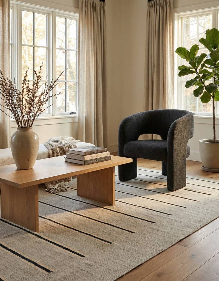 Detail image of 4' 3 x 5' 10  Hand Woven Kilim Modern Wool Rug