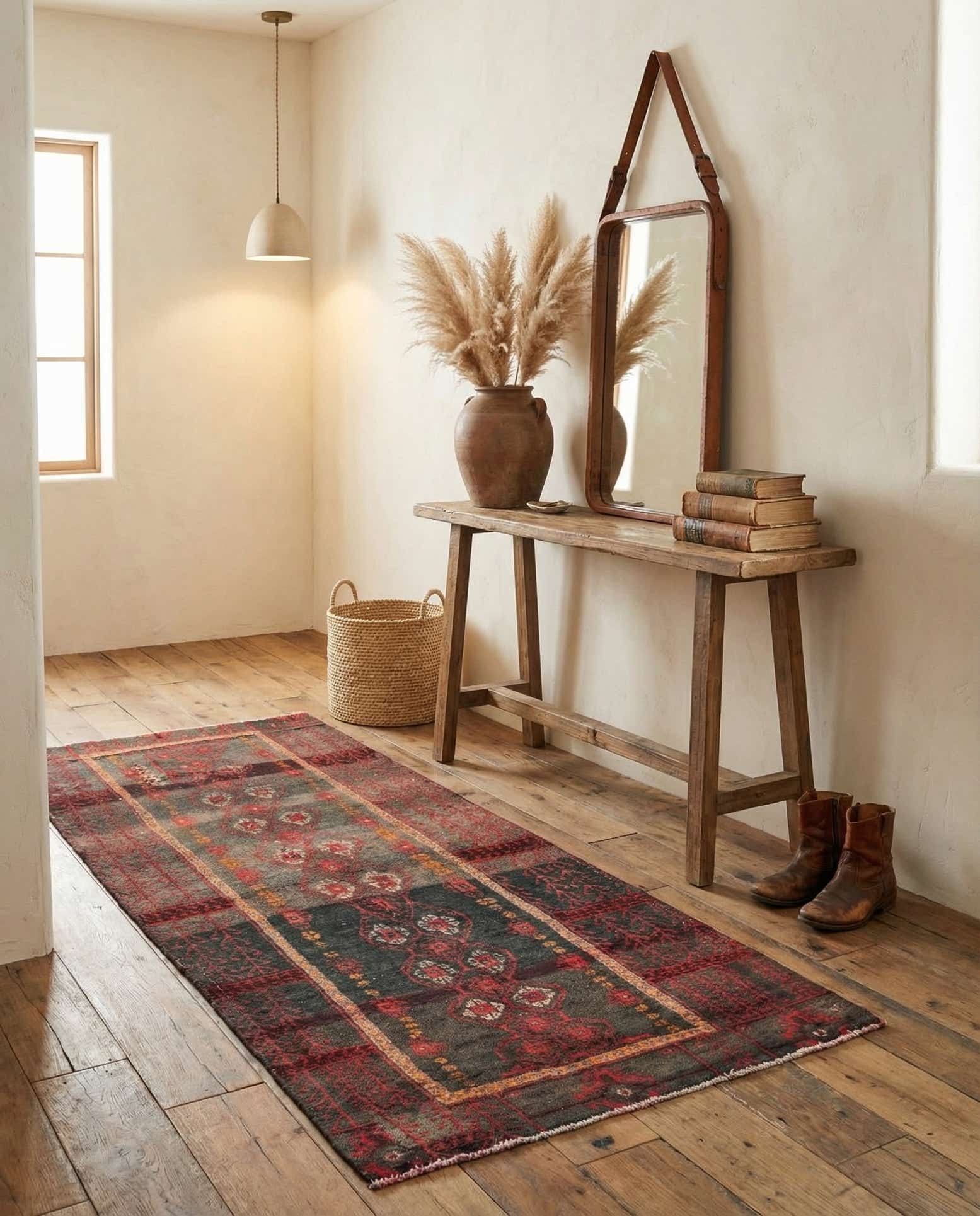 2' 4 x 4' 9 Hand Knotted Ultra Vintage Persian Wool Runner Rug