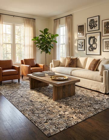 5' 1 x 8' Cowhide Leather Rug