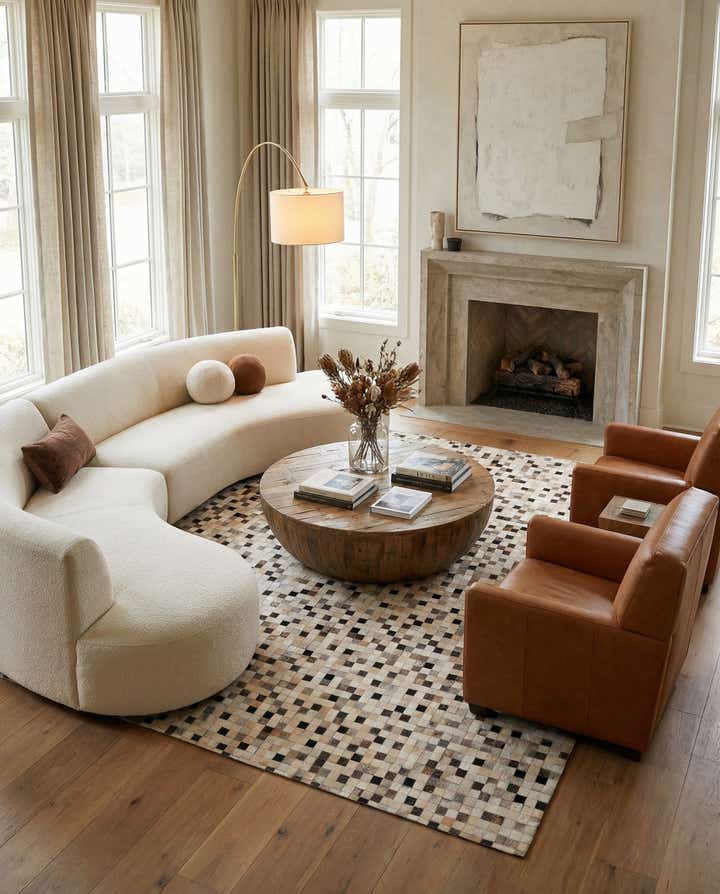 7' 11 x 9' 10 Cowhide Stocks Rug