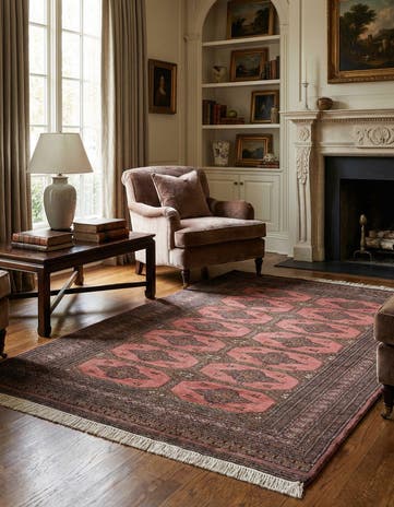 4' 3 x 6' 4 Hand Knotted Bokhara Oriental Wool Rug