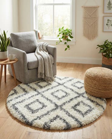  3' 3 x 3' 3 Athena Shag Round Rug