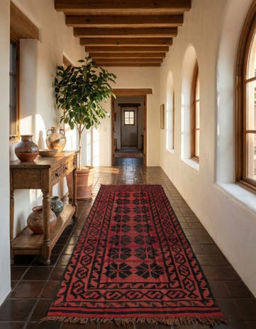 5' 7 x 13' 4 Hand Woven Kilim Fars Wool Runner Rug