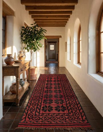 5' 7 x 13' 4 Hand Woven Kilim Fars Wool Runner Rug