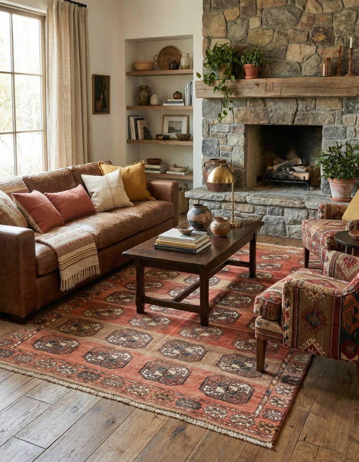 Detail image of 4' 5 x 6' 11 Hamedan Rug