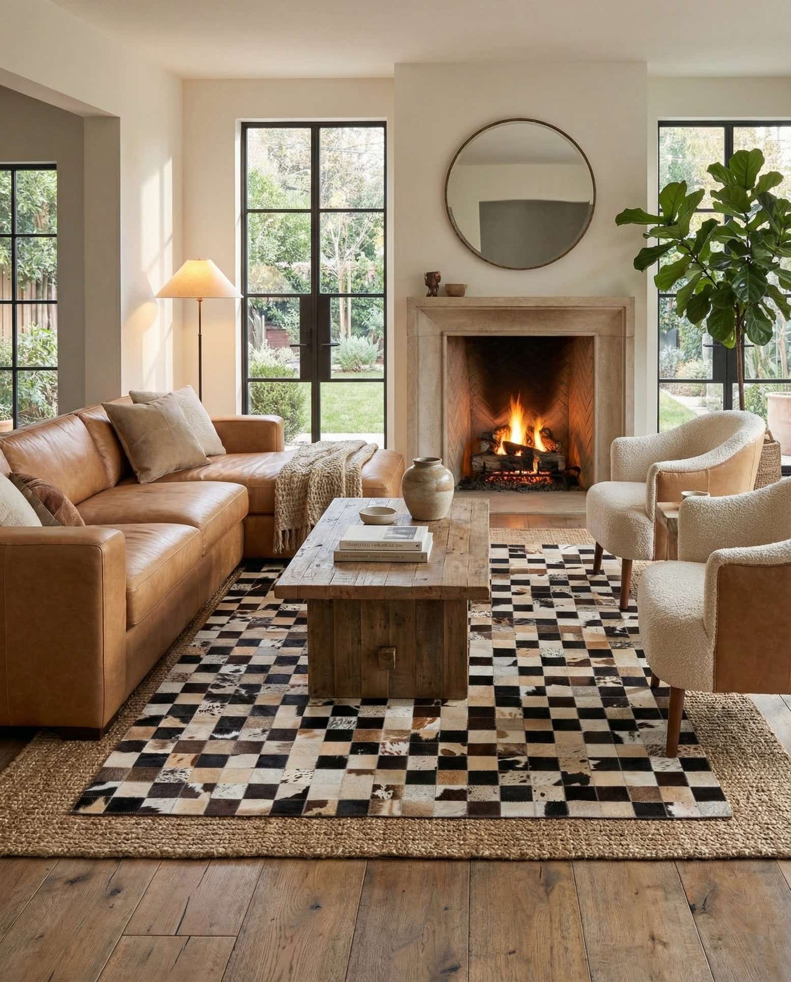 5' 2 x 8' Cowhide Stocks Rug