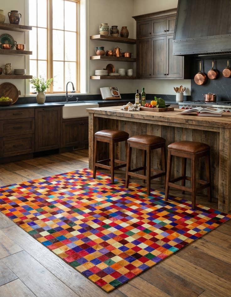 Detail image of 8' x 9' 9 Cowhide - Patchwork Rug