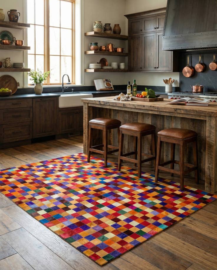 Detail image of 8' x 9' 9 Cowhide - Patchwork Rug