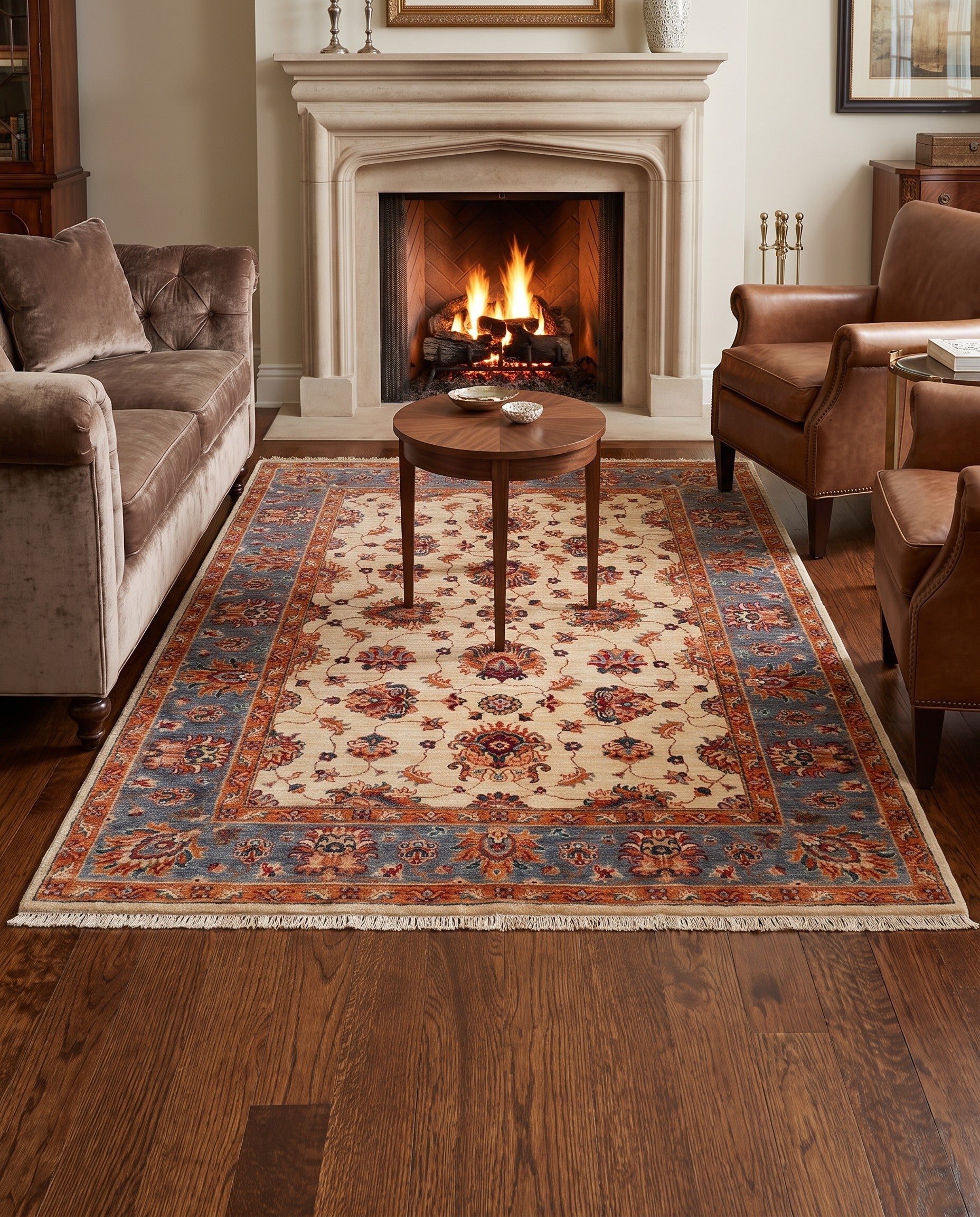 5' x 6' 9 Hand Knotted Ziegler Rug
