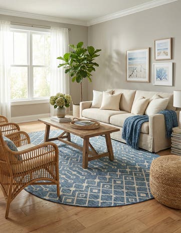 7' 10 x 10' Easy-Clean Lattice Indoor / Outdoor Oval Rug