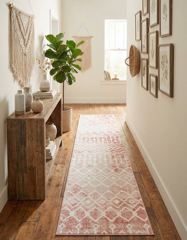 Detail image of  2' 7 x 12' Bohemian Trellis Runner Rug