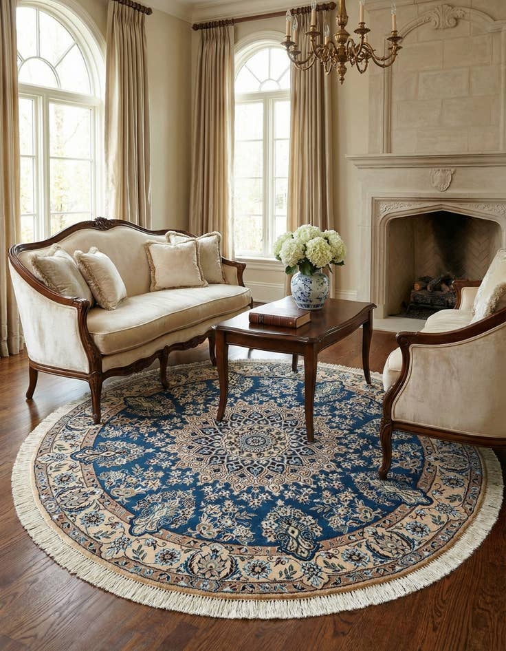 Detail image of 4' 11 x 4' 11 Nain Round Rug