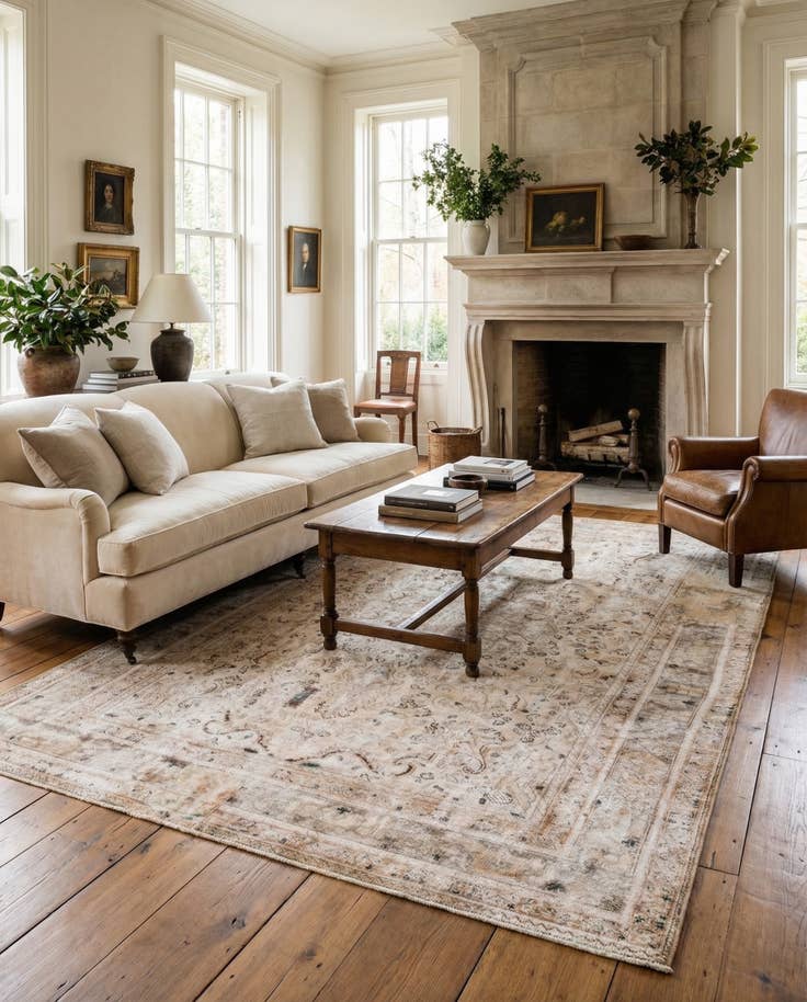 Detail image of 6' 3 x 9' 5 Hand Knotted Ultra Vintage Persian Wool Rug