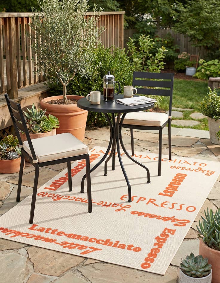Detail image of 5' x 7' 6  Washable Modern Indoor / Outdoor Rug
