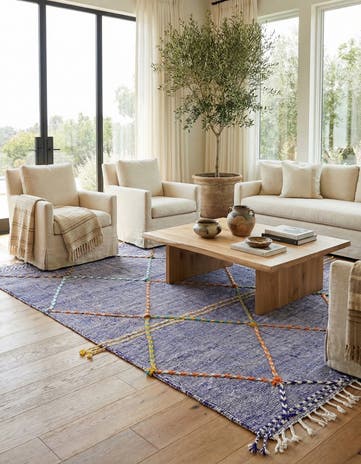 5' x 8' 4 Hand Knotted Moroccan Wool Rug