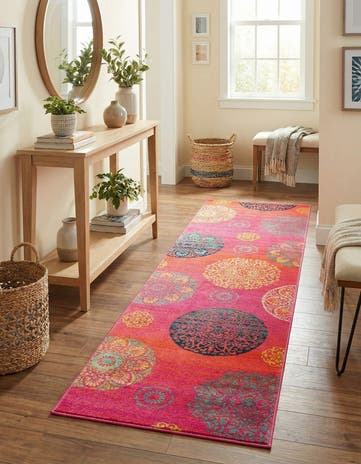 Rust Red Azalea Runner Rug