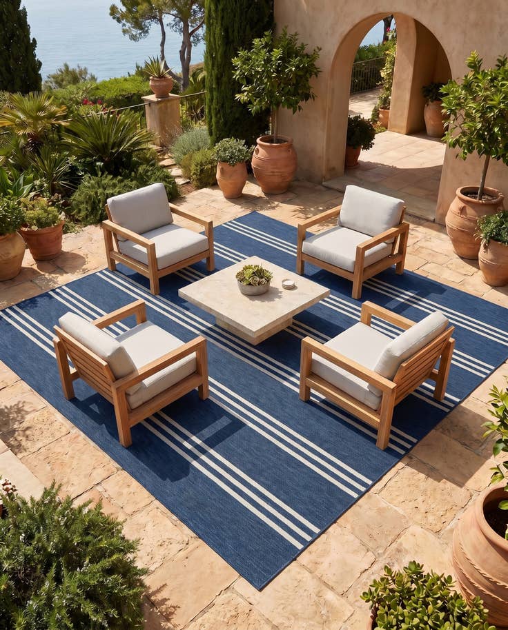 Detail image of 7' 10 x 7' 10 Easy-Clean Jill Zarin Anguilla Indoor / Outdoor Square Rug