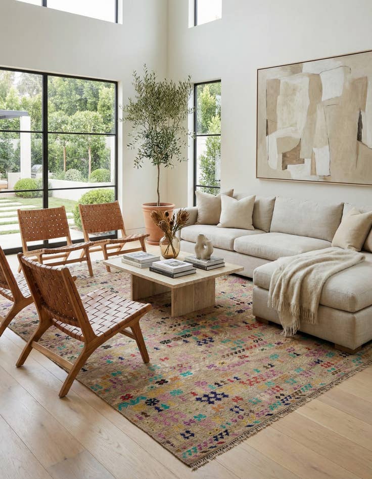 Detail image of 10' 4 x 13' 2  Hand Woven Kilim Modern Wool Rug