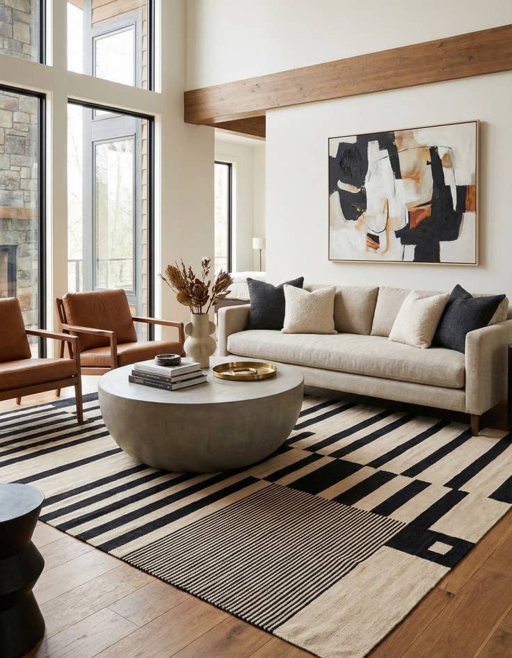 Detail image of 8' 2 x 11' 6  Hand Woven Kilim Modern Wool Rug