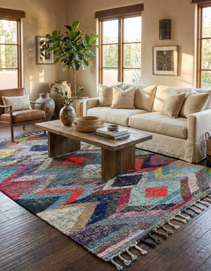 Detail image of 8' 1 x 10' 6 Hand Knotted Moroccan Wool Rug