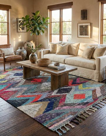 8' 1 x 10' 6 Hand Knotted Moroccan Wool Rug