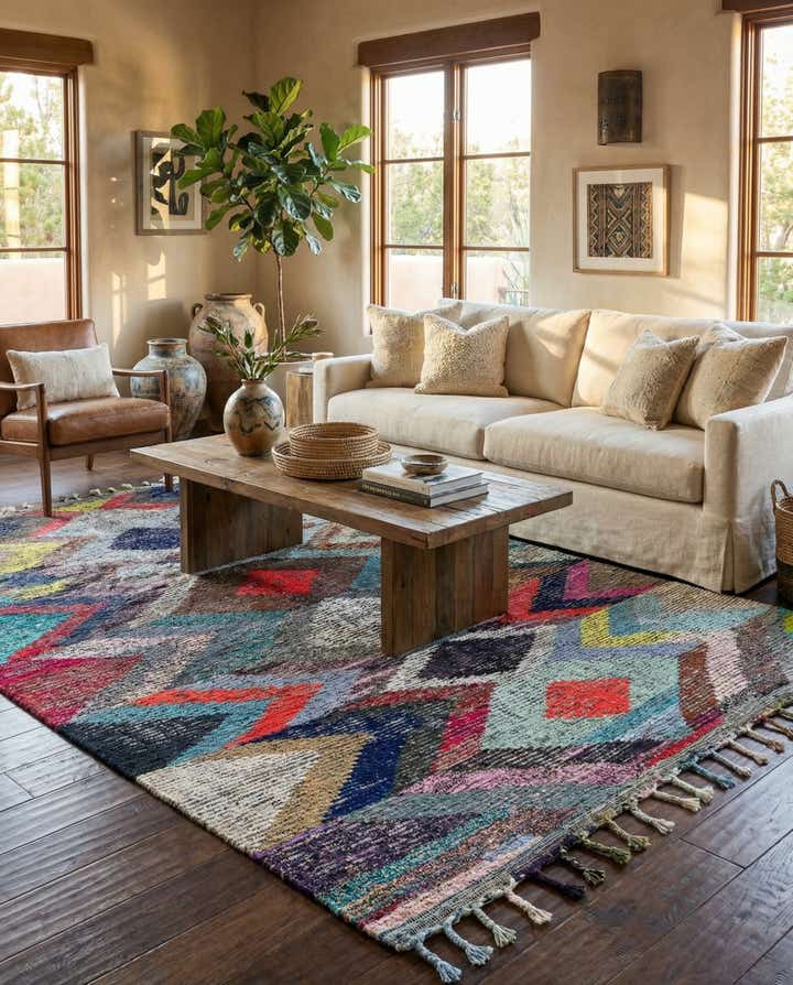 8' 1 x 10' 6 Hand Knotted Moroccan Wool Rug