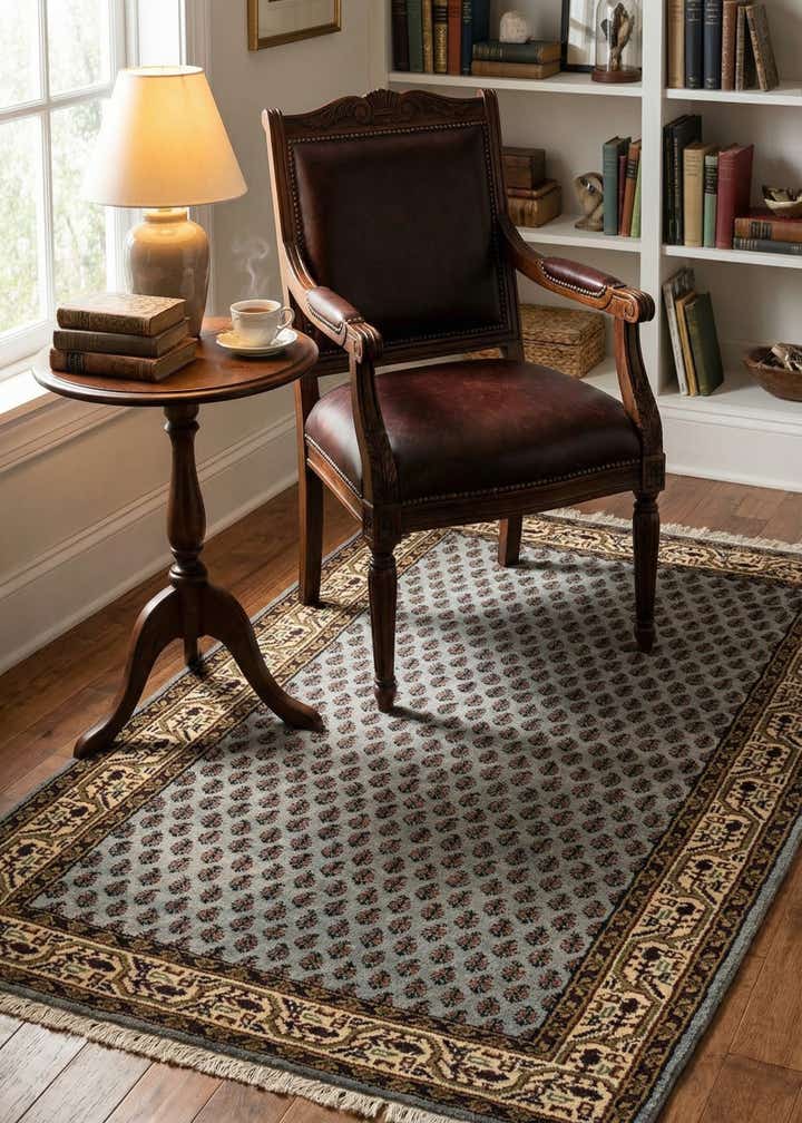 3' 1 x 5' 5 Hand Knotted Mir Wool Rug