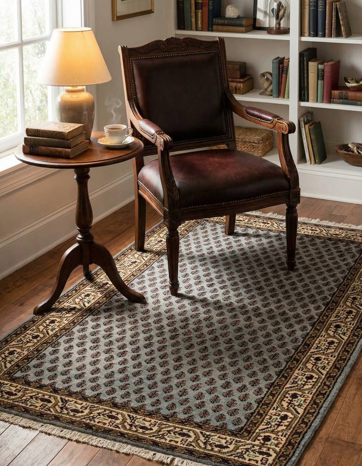 Detail image of 3' 1 x 5' 5  Hand Knotted Mir Wool Rug