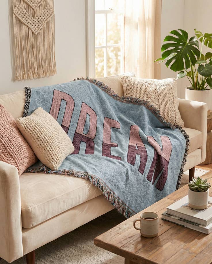 Detail image of 4' 6 x 6' Dream Couch Teal Throw Blanket