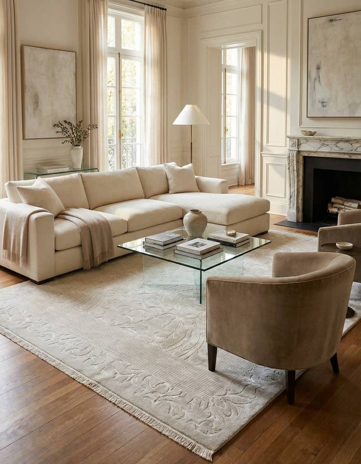 Detail image of  6' 7 x 9' 10  Hand Knotted Darya Wool Rug