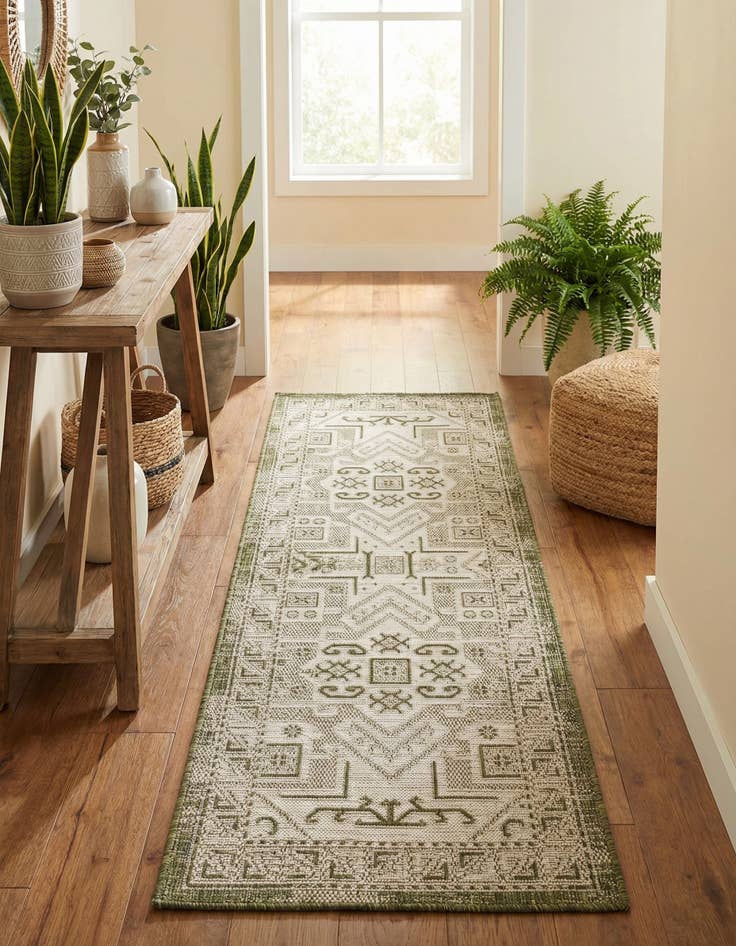 Detail image of 2' x 6' Easy-Clean Aztec Indoor / Outdoor Runner Rug