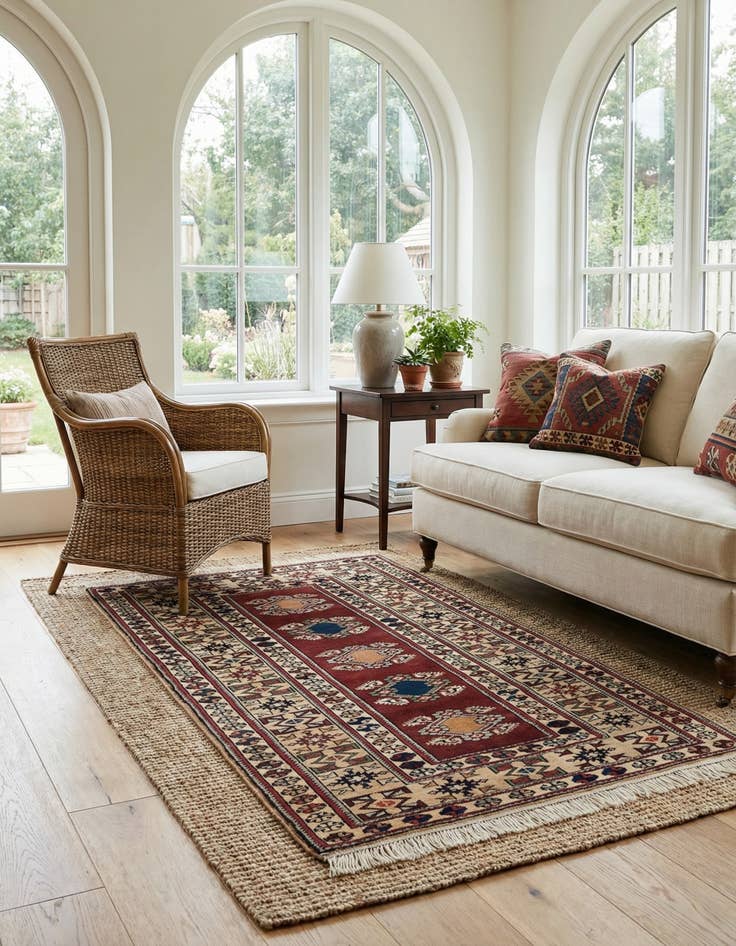 Detail image of 4' 2 x 6' 11  Hand Knotted Anatolian Oriental Wool Rug