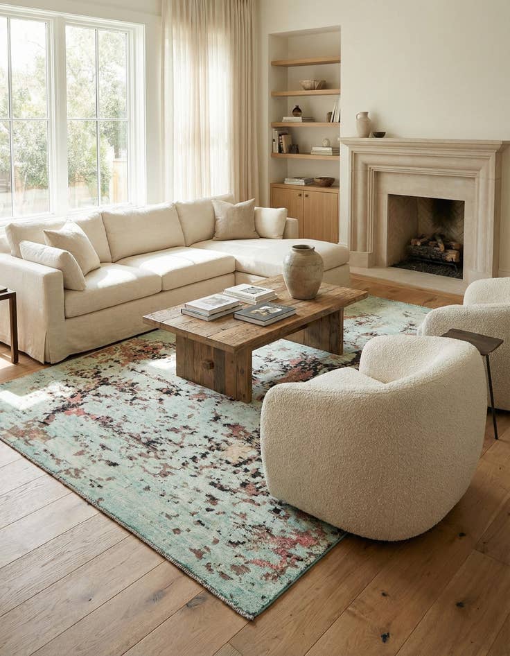 Detail image of  10' 5 x 14' 1  Hand Knotted Darya Wool Rug