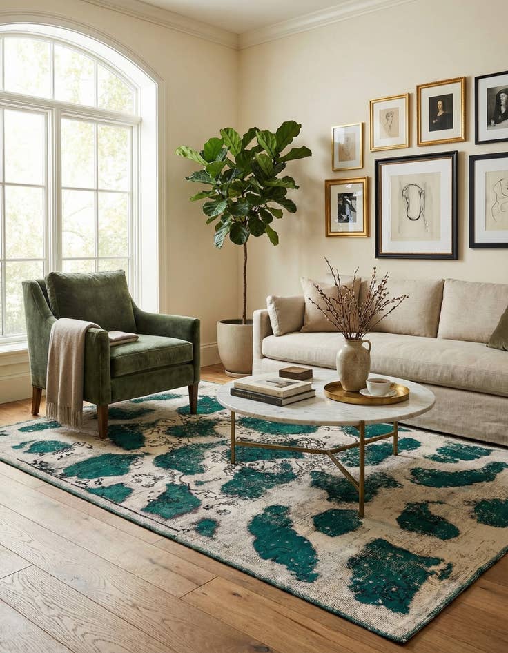 Detail image of 4' 8 x 6' 10  Hand Knotted Ultra Vintage Persian Wool Rug