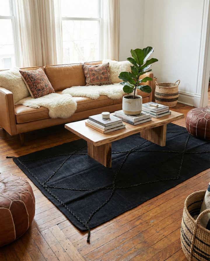 4' 1 x 5' 11 Hand Knotted Moroccan Wool Rug