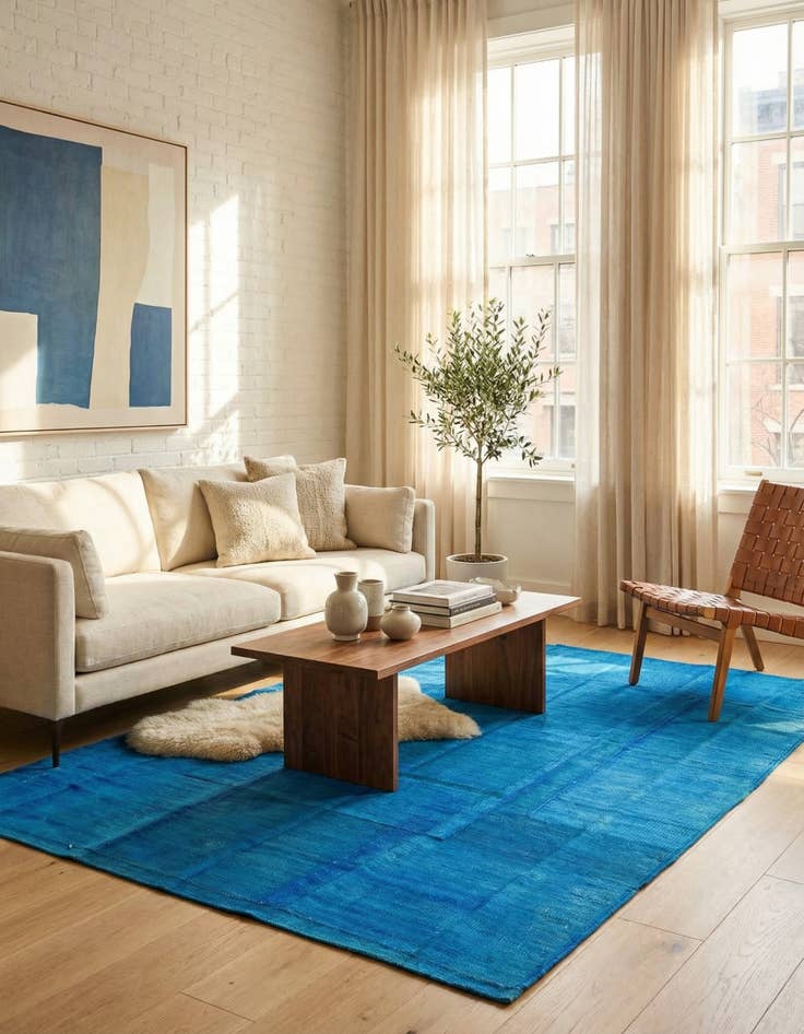 Detail image of 3' 11 x 5' 8  Hand Woven Kilim Modern Wool Rug