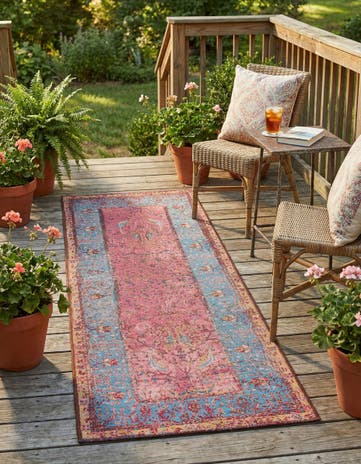 2' x 5' 1 Easy-Clean Traditional Indoor / Outdoor Runner Rug