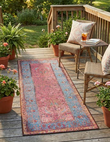 2' x 5' 1 Easy-Clean Traditional Indoor / Outdoor Runner Rug
