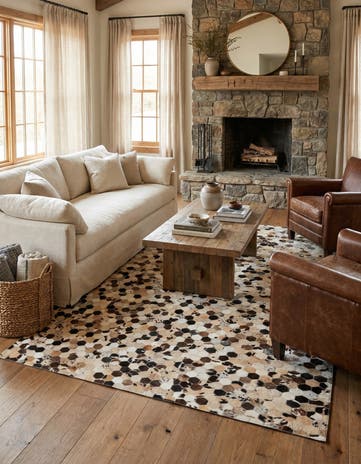 5' 2 x 8' Cowhide Leather Rug